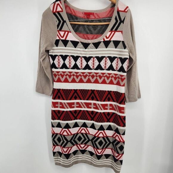 Liv Fair Isle Sweater Dress Women's Large Like New - Picture 1 of 5
